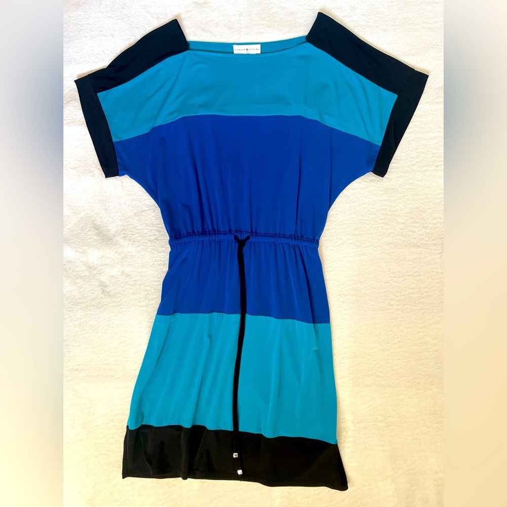 London Style Dress - Blue/Black